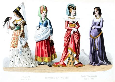 French Fashion History Middle Ages 1422 To 1483 French Costume