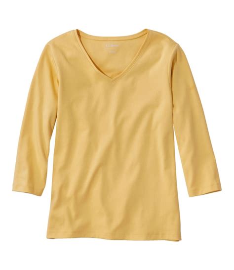 Womens Llbean V Neck Three Quarter Sleeve Shirts And Tops At Llbean