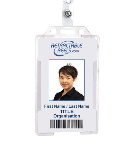 Vertical Hard Plastic ID Badge Holder – Retractable Reels