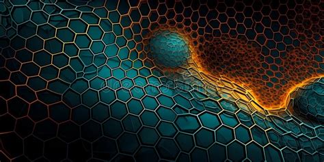 Nanotechnology Structure Of Hexagonal Nano Material Macro Abstract