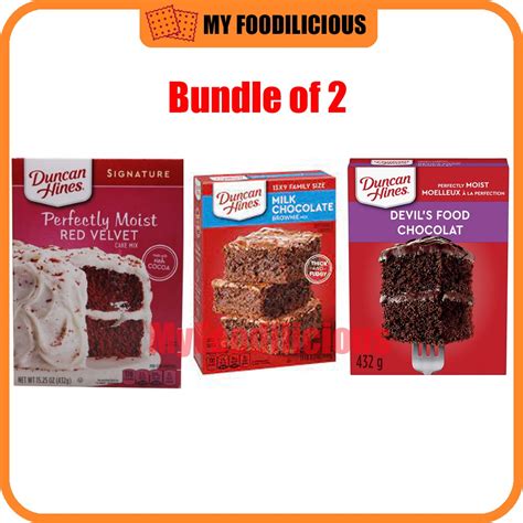 Duncan Hines Red Velvet Milk Chocolate Brownie Devil Food Cake Mix