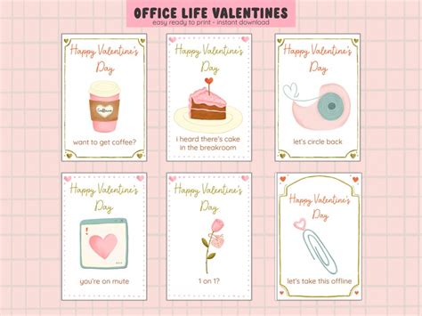 Office Life Valentines Printable At Home Ready To Print Digital Card