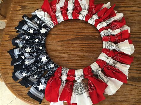 Patriotic American Flag Handkerchief Wreath By Swift Shopper