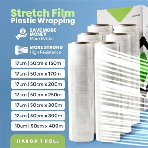 Jual Plastik Wrapping Barang Stretch 50x200 Bening Film Delkowrap