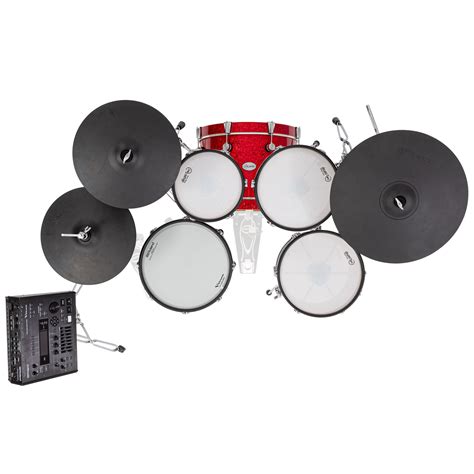 Drum Tec Diabolo 3 Mit Roland TD 50X Stands Red Sparkle Mieten