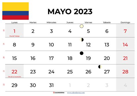 Descargar Calendario Mayo Colombia Para Imprimir