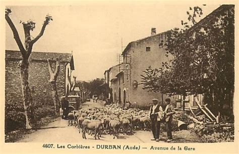 Durban Corbières Carte postale ancienne et vue d Hier et Aujourd hui