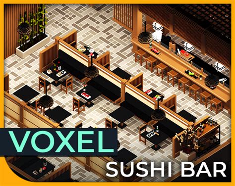 Voxel Sushi Bar By Starvingfoxstudio