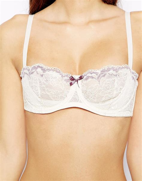 Asos Lila Lace Unlined Balconette Bra In Purple Lilac Lyst