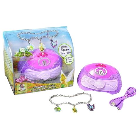 Disney Pixie Hollow Clickables Fairy Charms Starter Set Jewelry Box