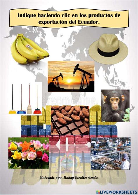 Productos De Exportación Del Ecuador Worksheet Live Worksheets