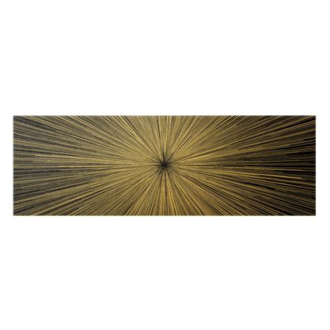 Perspections Leinwandbild Gold Abstrakte Strahlen Schwarz Wei