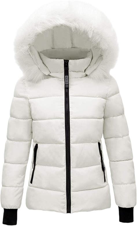 Damen Kapuzenmantel Puffer Parka Steppjacken Winter Warme Jacke Mit