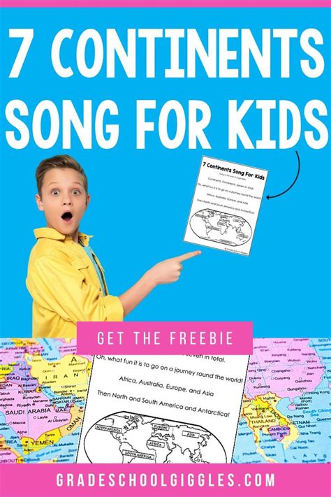 The 7 Continents Song for Kids - Grade School Giggles | Continents song ...