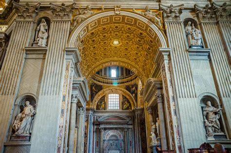 Magnificent Interior View of Saint Peter`s Basilica in Vatican City ...