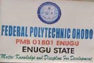 Federal Polytechnic Ohodo Enugu State Invitation For Pre