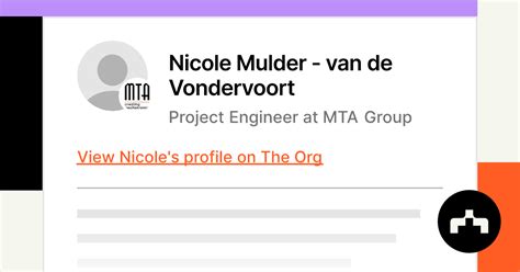 Nicole Mulder Van De Vondervoort Project Engineer At Mta Group