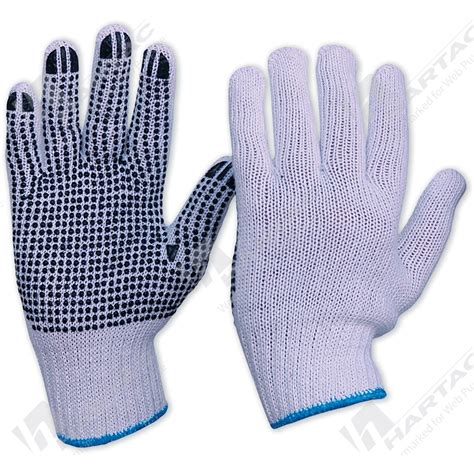 Cotton Poly Gloves Cotton Poly Gloves With Pvc Dot Grip Mens Pack