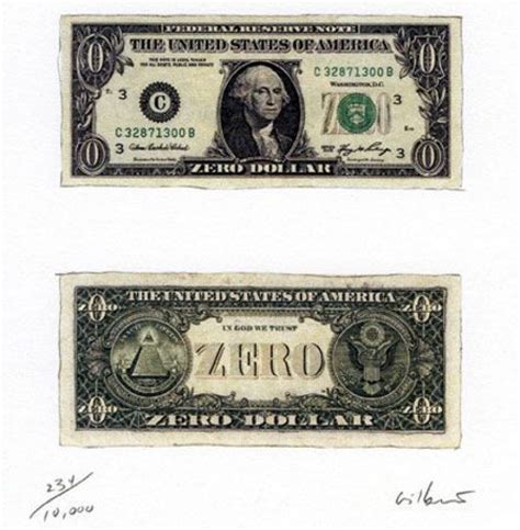 Zero Dollar Bill