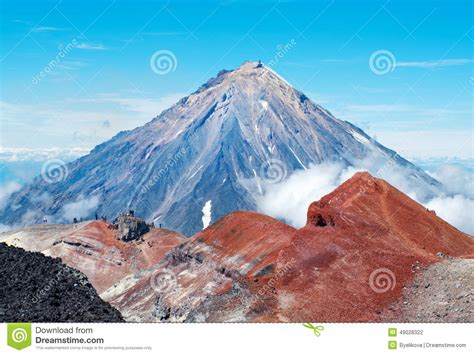 Koryaksky Volcano On Kamchatka Peninsula Russia Stock Photo Image