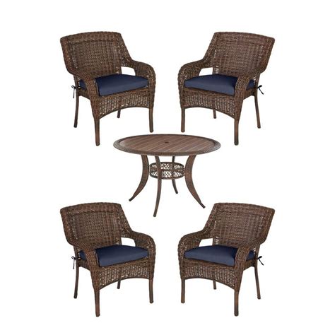 Reviews For Hampton Bay Cambridge 5 Piece Brown Wicker Outdoor Patio