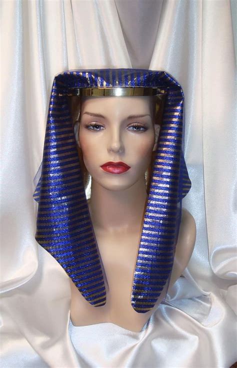 Blue Pharaoh Headpiece King Tut Headdress Egyptian Inspired Etsy