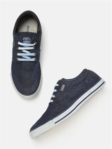 Buy Woodland Men Navy Blue Solid Canvas Sneakers Casual Shoes For Men 20179862 Myntra