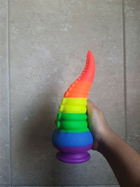 Rainbow Tentacle Dildo Soft Fantasy Dildo Colorful Silicone Etsy