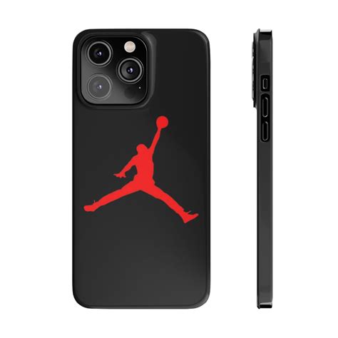 Jordan Iphone Case Red And Black Sizes Fit Most Models Slim Phone Case Etsy