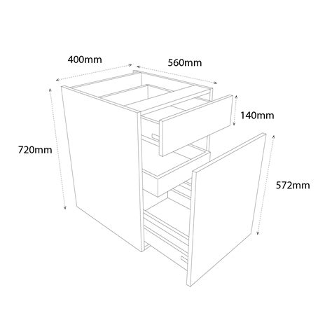 400mm Drawerline Base Unit Type 1 Pull Out With 1 Pan Drawer 1