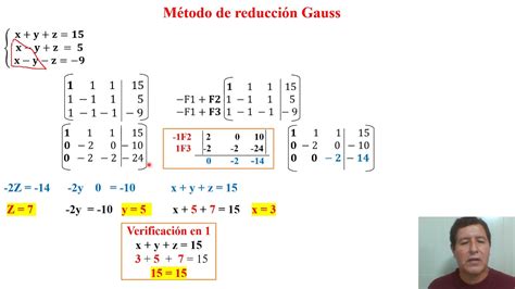 Sistemas De Ecuaciones 3x3 Método De Gauss Ejercicio 01 Youtube