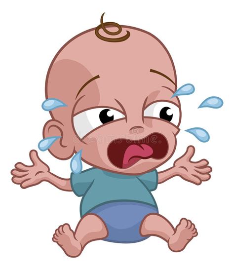 Cute Crying Baby Infant Child Cartoon Character Stock Vector