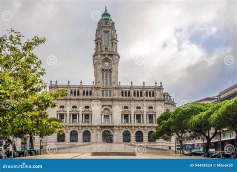 View At Porto City Hall In The Avenida Dos Aliados Potugal Editorial