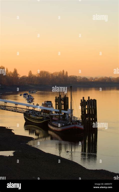 Putney Pier And River Thames Putney London United Kingdom Stock Photo