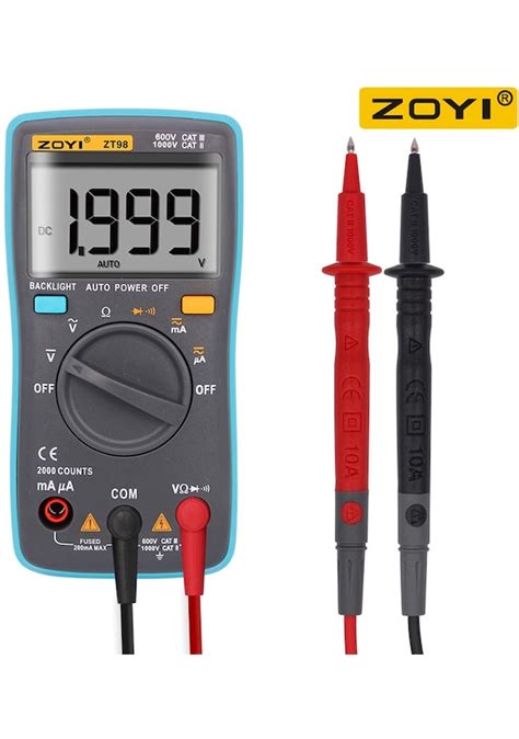 Zoyı Zt98 Dijital Multimetre Taşınabilir Ac dc Ampermetre Voltmetre Ohm