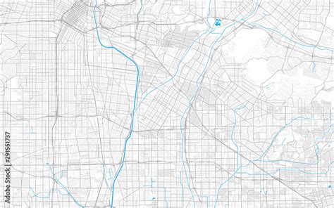 Rich Detailed Vector Map Of Downey California Usa Stock Vector