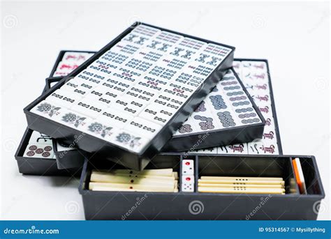 Mahjong The East Asia Game On White Background Stock Image Image Of