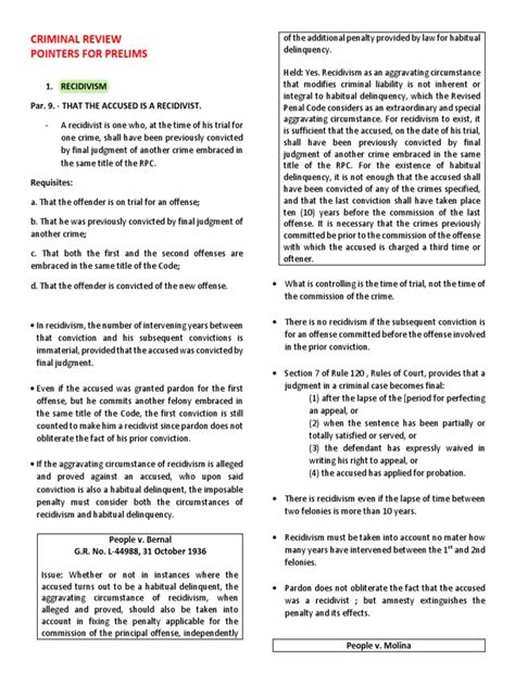 Pointers Reviewer | PDF | Sentence (Law) | Crimes