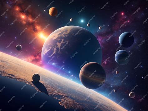 Premium Ai Image A Sky Full Of Planets Moons And Stars