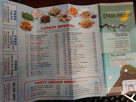 Chinese Restaurant Menu New Moon Chinese Restaurant Menu