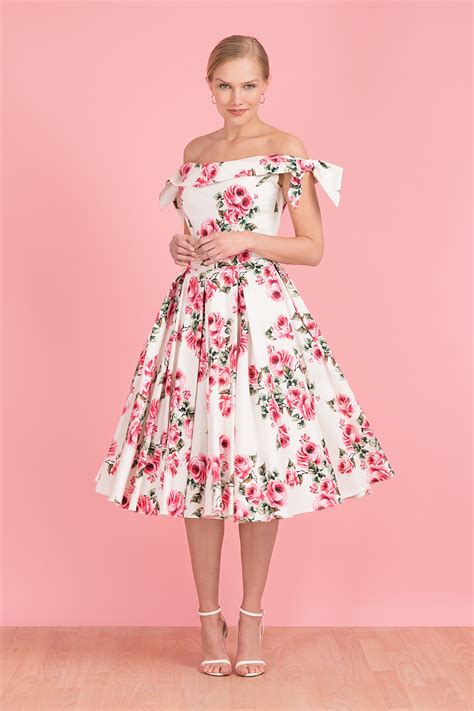 Tilly Vintage Rose Off The Shoulder Prom Dress