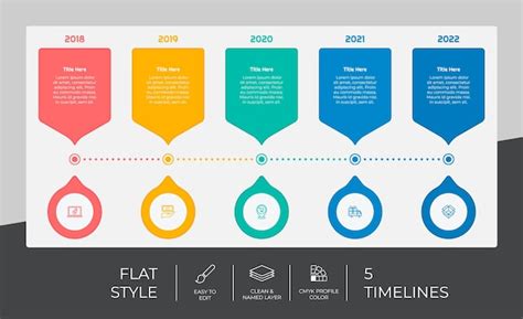 Diseño De Vector De Infografía De Línea De Tiempo De Negocio Plano Con Concepto Colorido Para