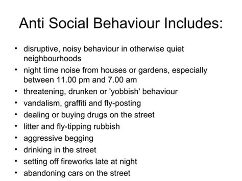 Anti Social Behaviour Ppt