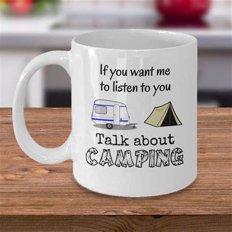 Talk About Camping Coffee Mug Funny Camper Husband Wife Rv Etsy