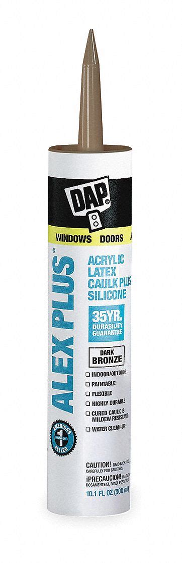 Dap Dark Bronze Caulk Hybrid 101 Oz Cartridge 3azz518124 Grainger