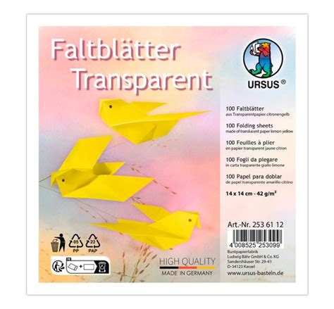 Transparentpapier Faltbl Tter Vbs Hobby Bastelshop