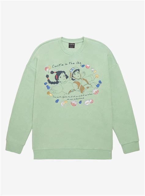 Studio Ghibli Castle In The Sky Sheeta And Pazu Floral Crewneck