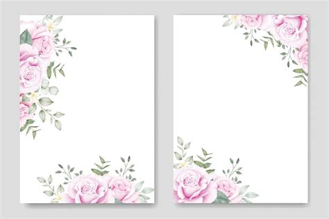 Beautiful Floral Roses Flowers Wedding Invitation Card Template