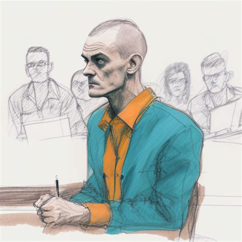 Bitfloorsghost A Man In A Prison Jumpsuit Courtroom Sketch Sketch