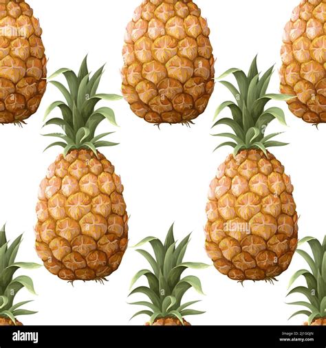 Seamless Pattern With Pineapples Vector Trendy Print Stock Vector